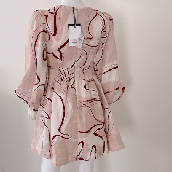 Aje Amelia Plunge Mini Dress with Bell Sleeves 
New - Picture 13 of 16